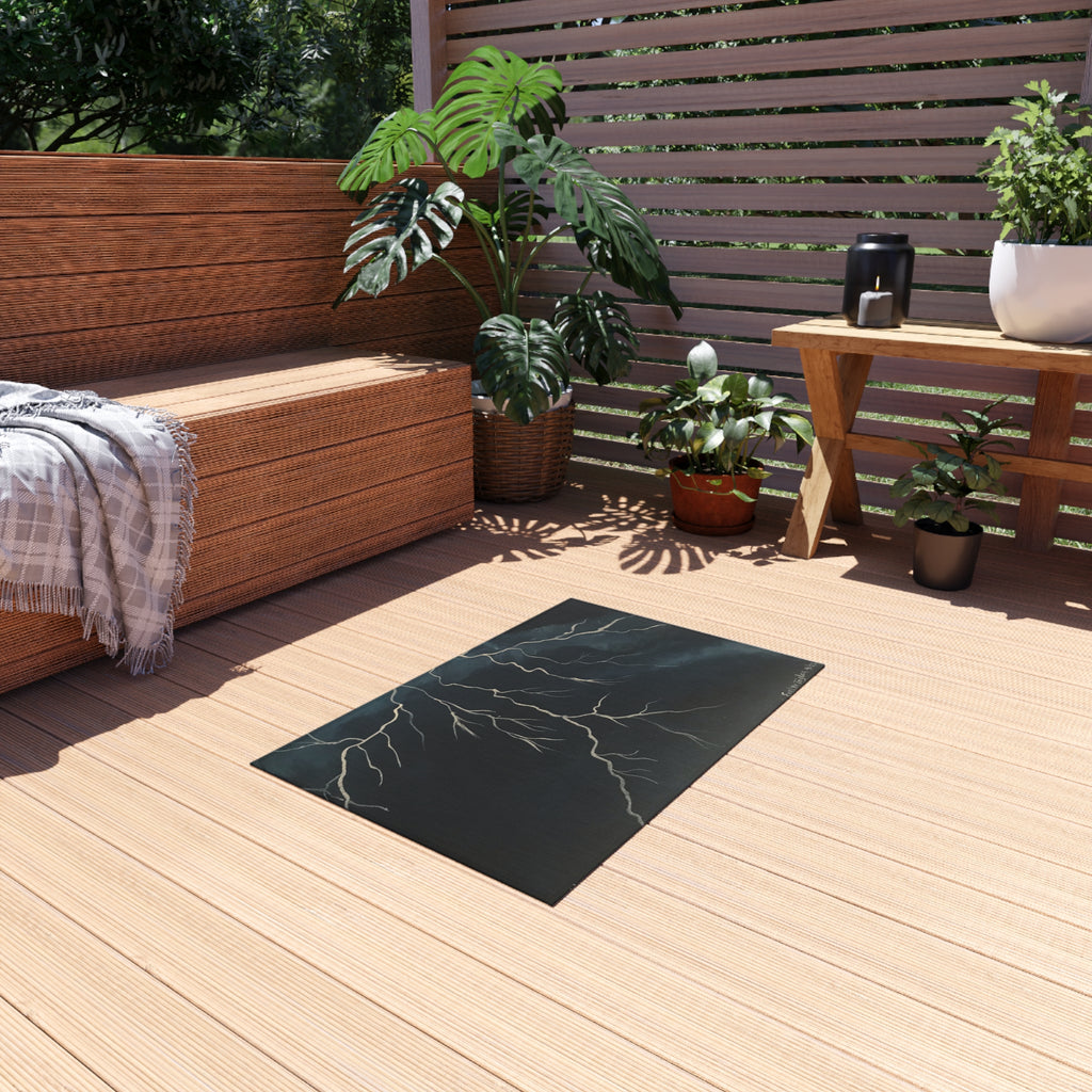 Outdoor Rug — Storm Lightning Design Patio Mat