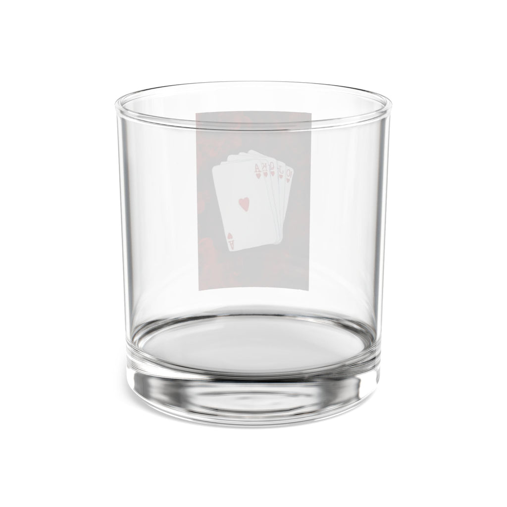 Poker Night 10oz Rocks Glass — Royal Flush Playing Cards Design