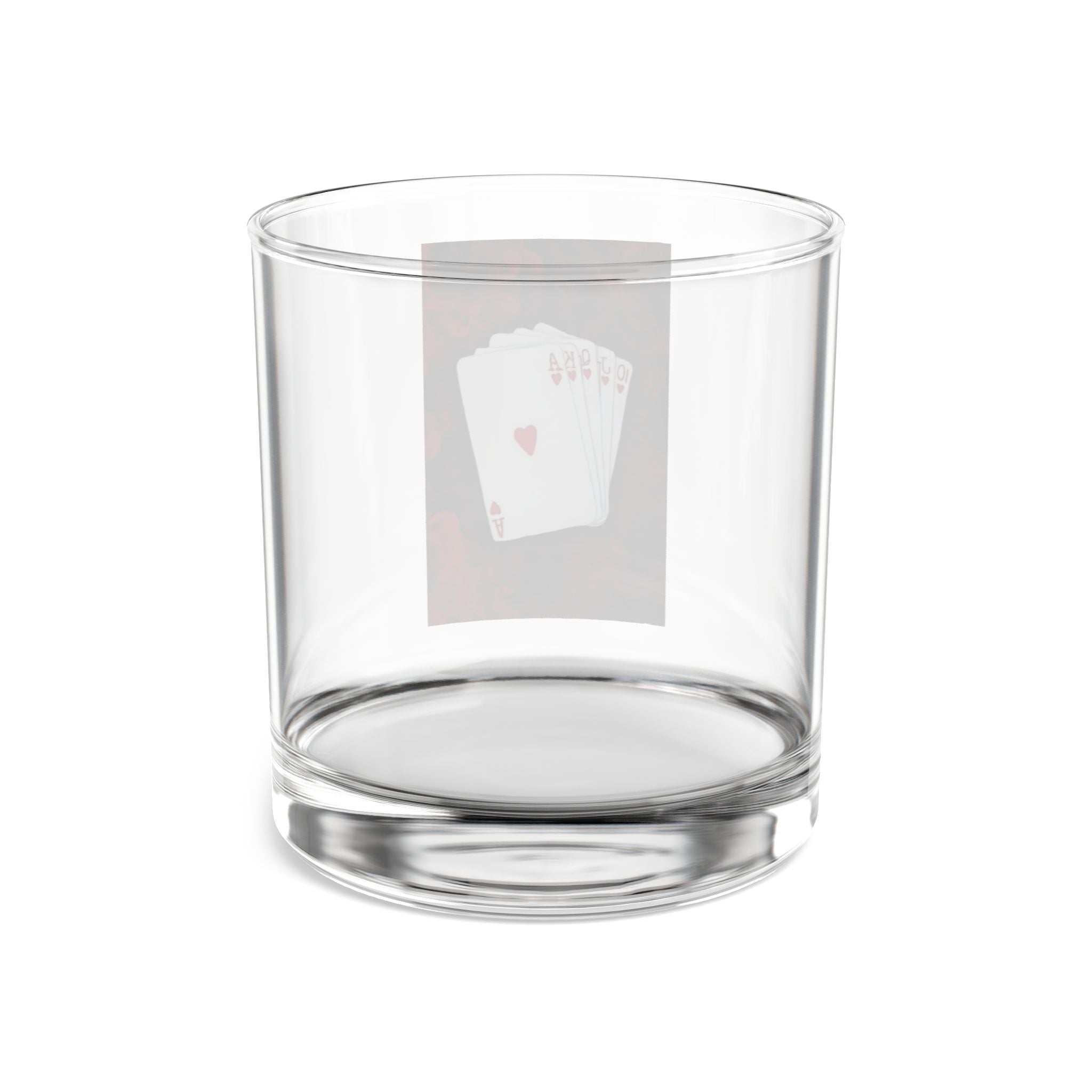 Poker Night 10oz Rocks Glass — Royal Flush Playing Cards Design