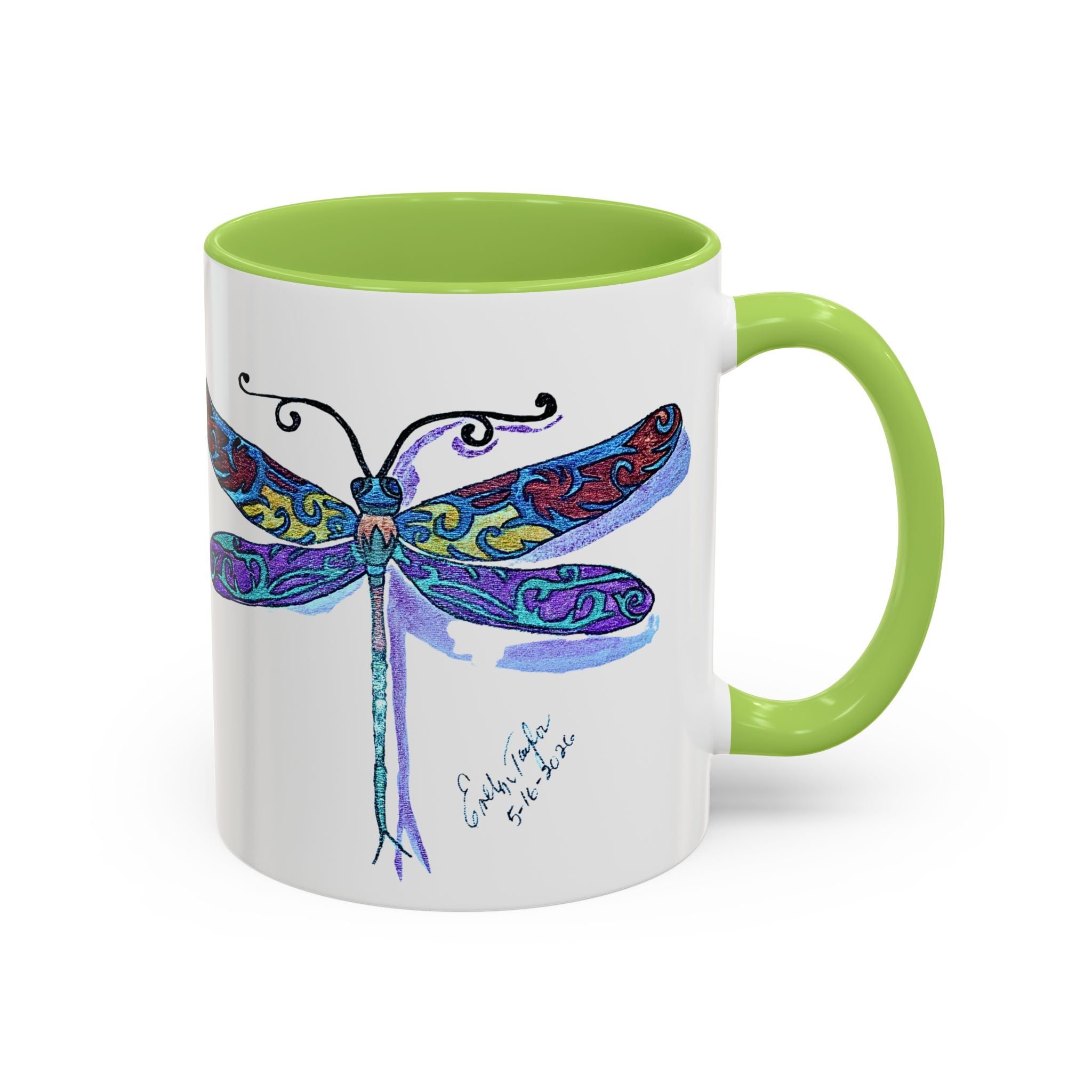 Dragonfly Motif Accent Coffee Mug (11, 15oz)