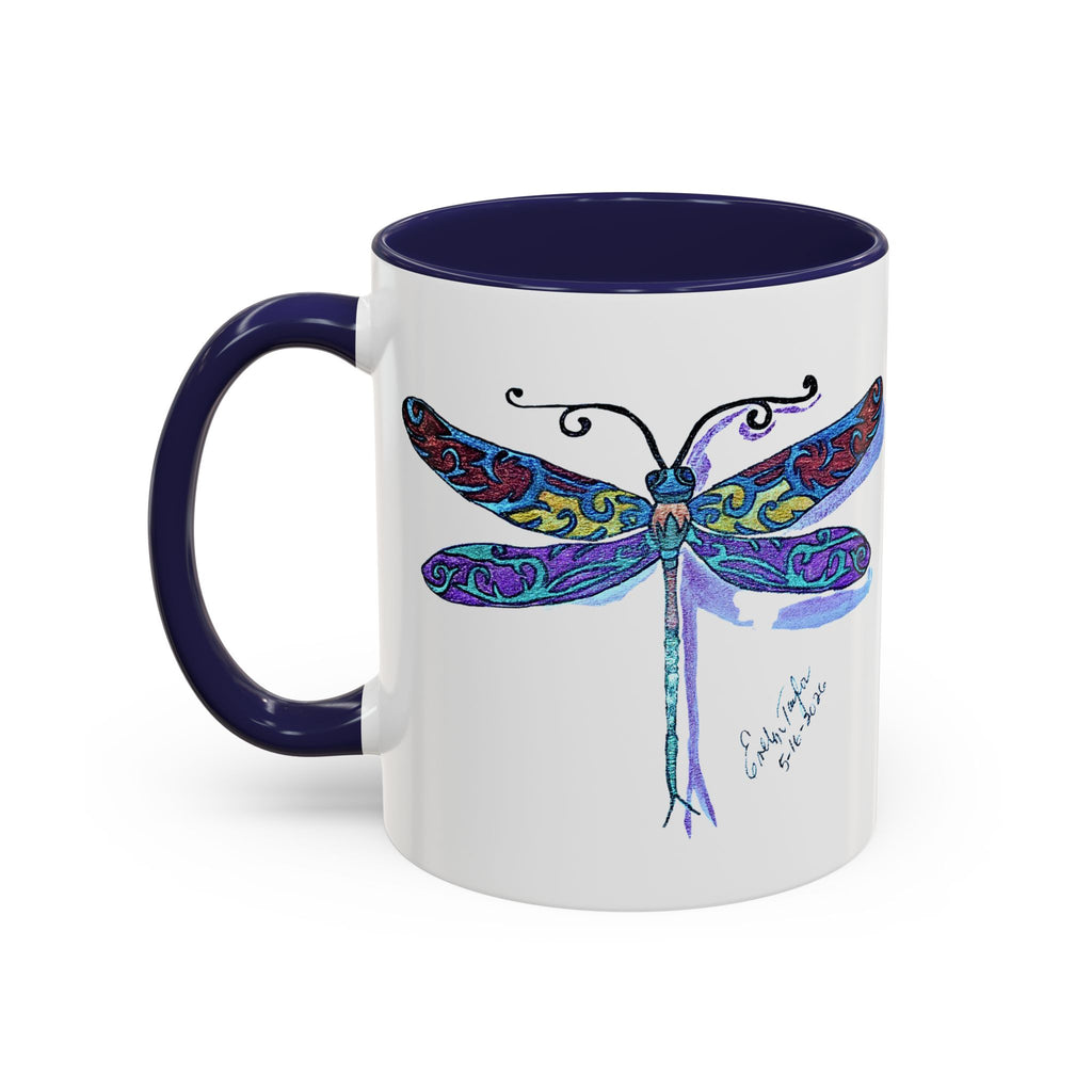 Dragonfly Motif Accent Coffee Mug (11, 15oz)