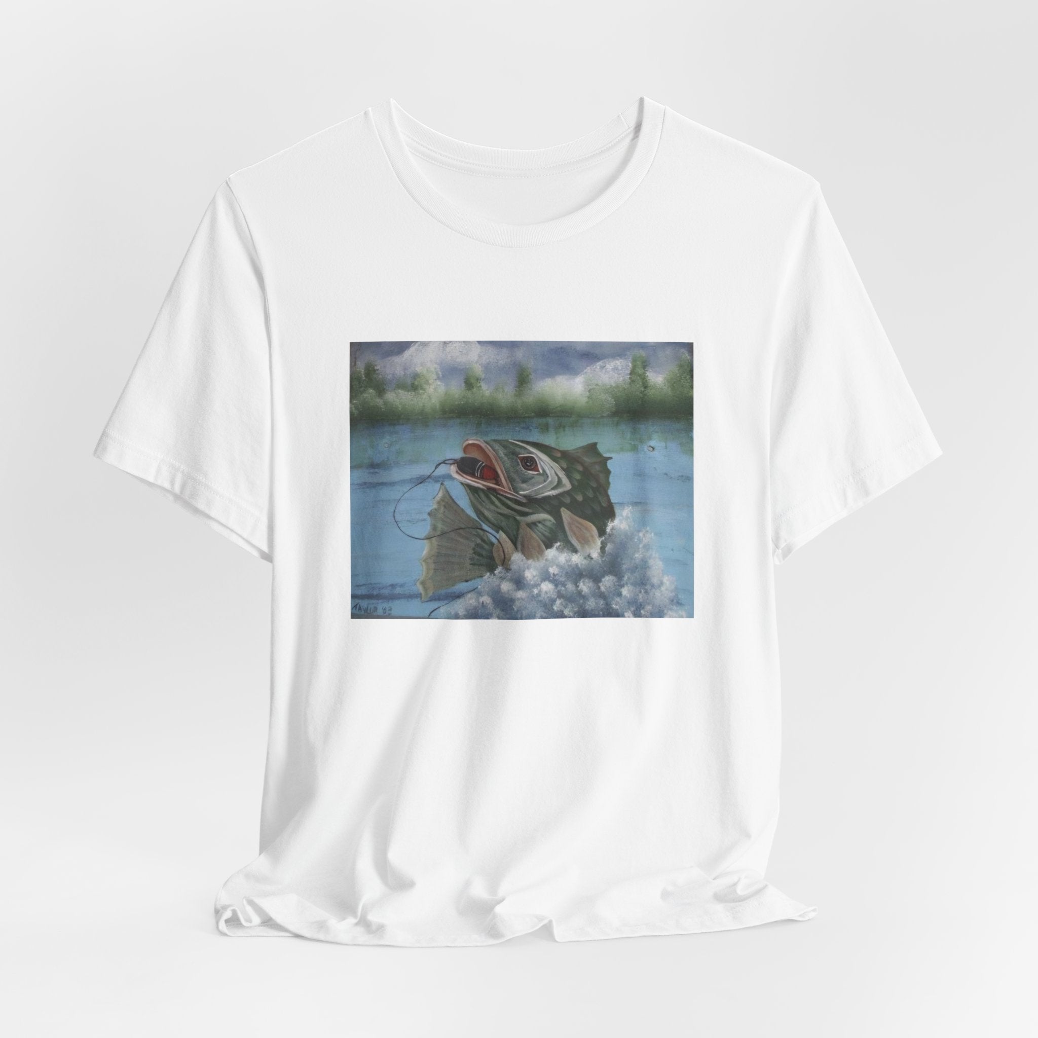 Large Mouth Bass Illustration T-Shirt | Fishing Lure Art Tee
