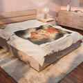 Cave Painting Velveteen Plush Blanket — Prehistoric Rock Art Design