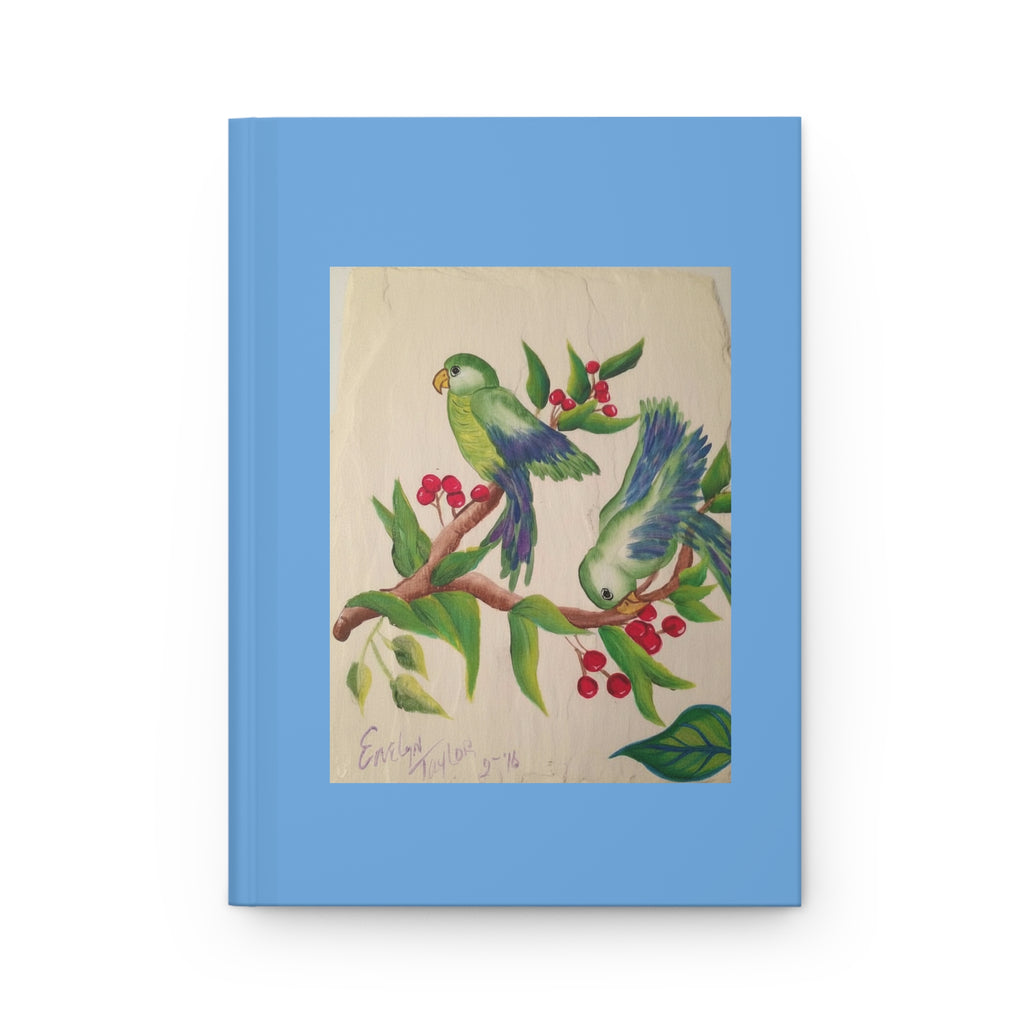 Tropical Parrots Journal | Hardcover Matte Notebook, Botanical Bird Illustration