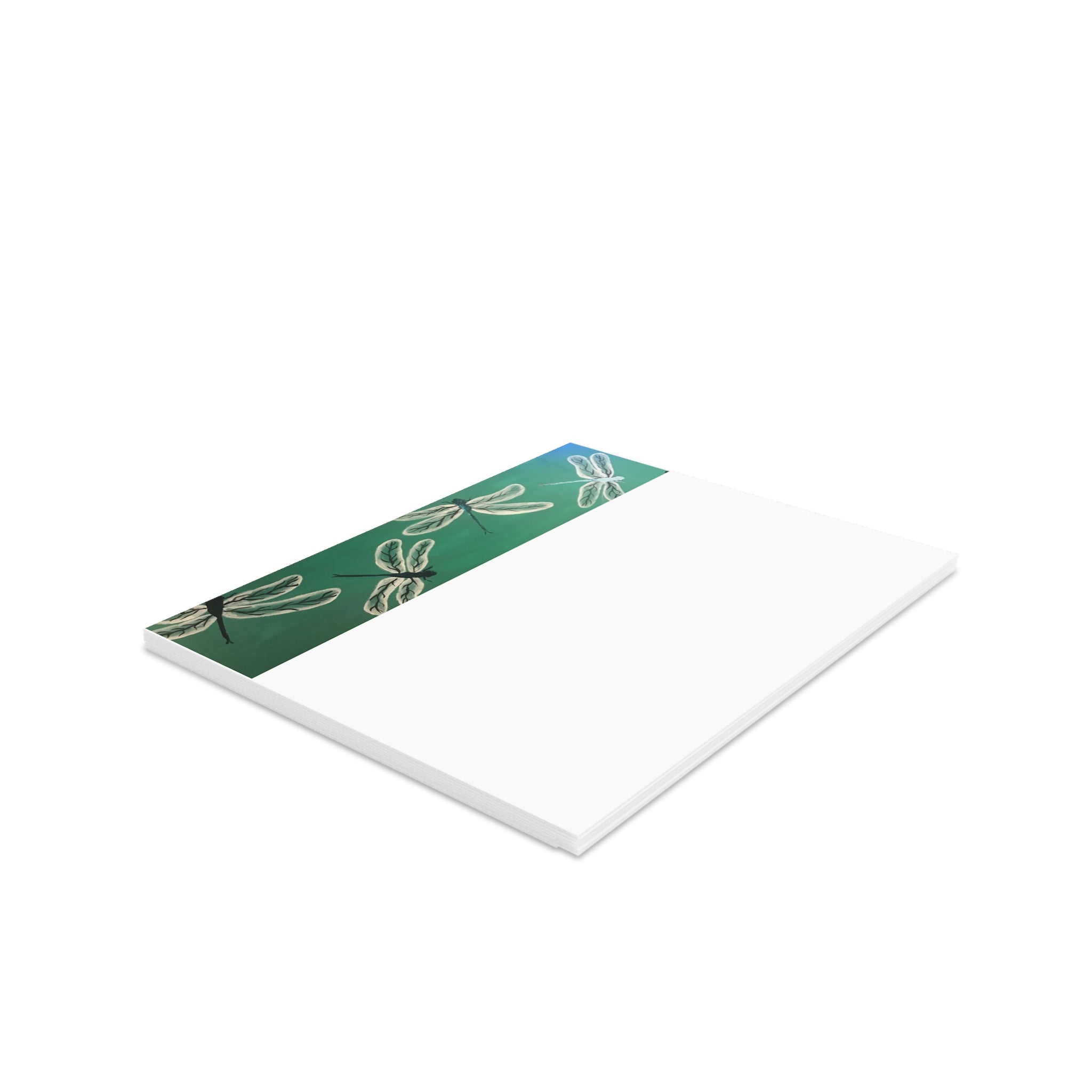 Dragonfly Border Greeting Cards — Blank Note Cards (Pack of 8/16/24)