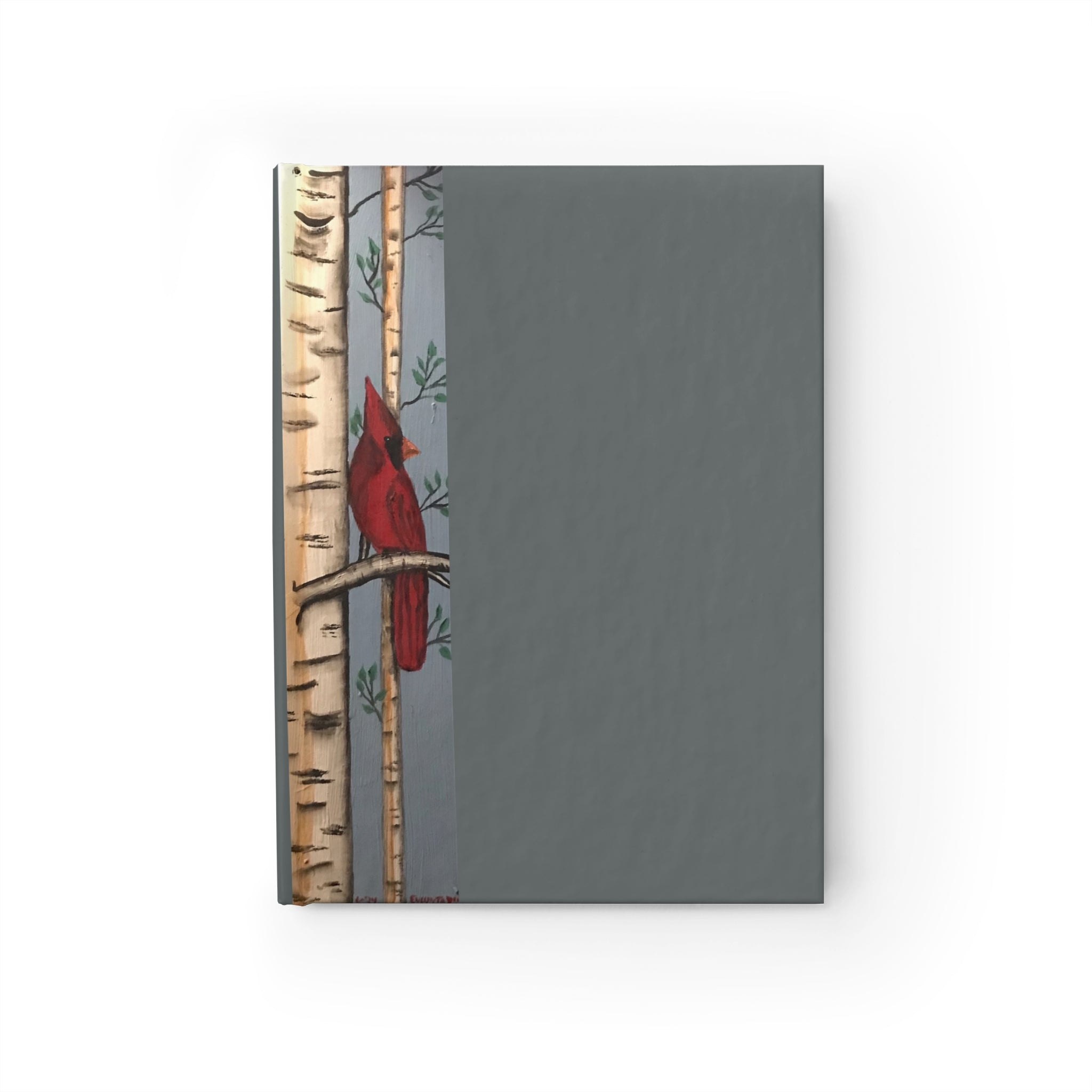 The Cardinal & the Birch — Original Hand-Painted Art Journal