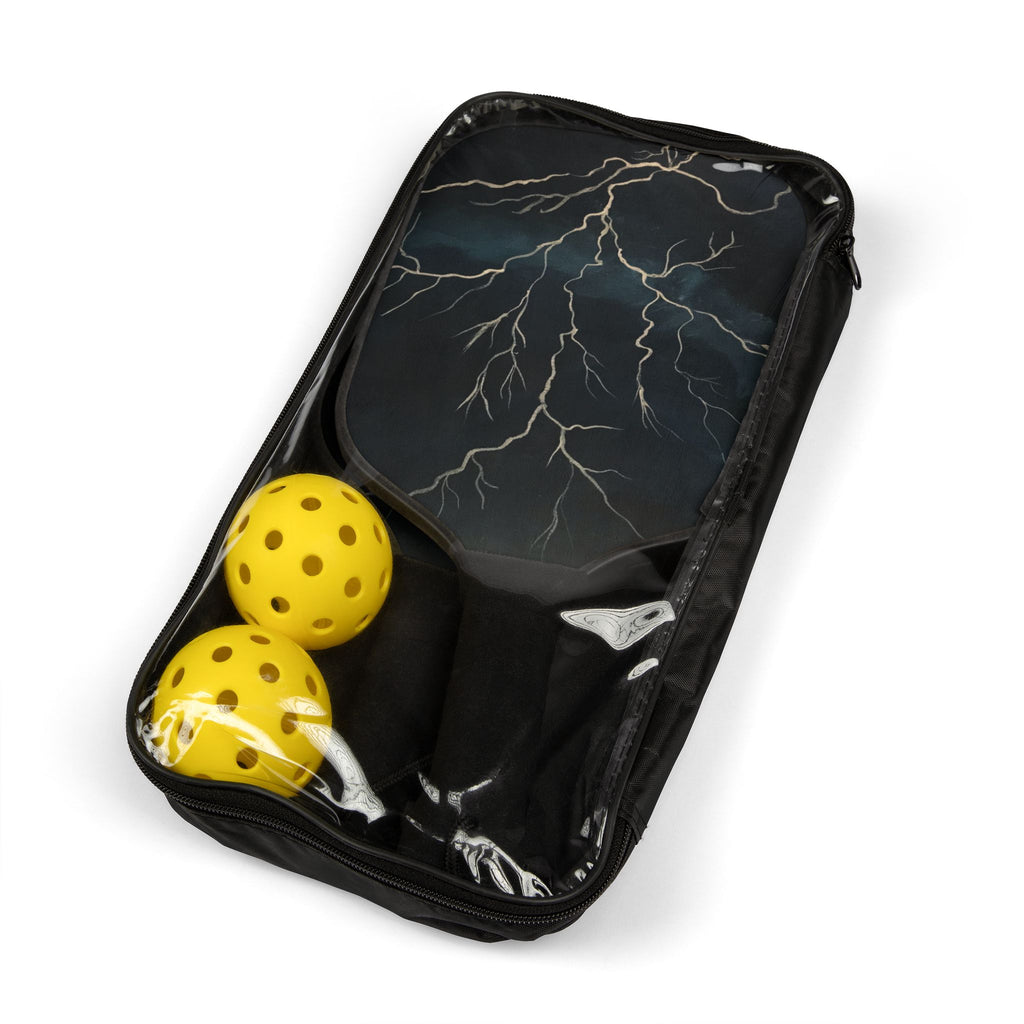 Lightning Storm Pickleball Paddles Set — Graphic Pickleball Kit with Thunder Design