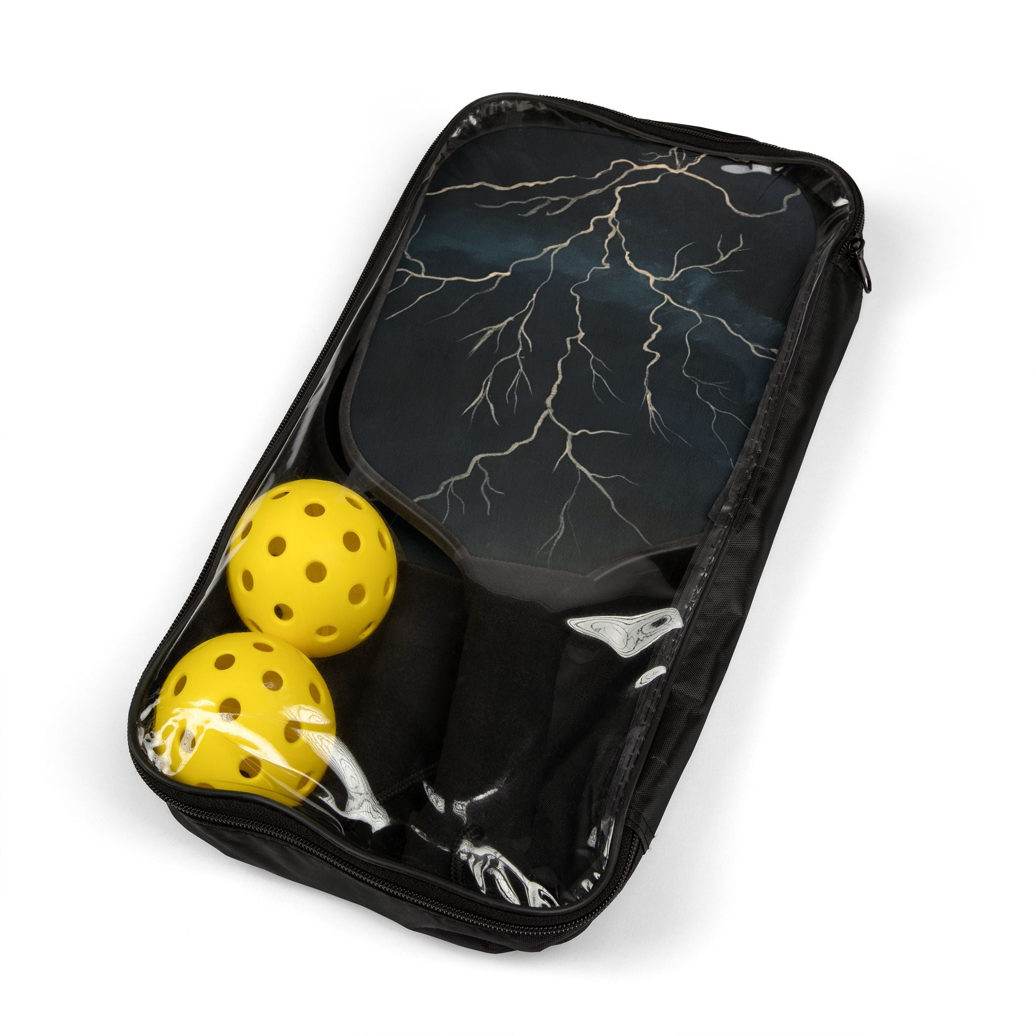 Lightning Storm Pickleball Paddles Set — Graphic Pickleball Kit with Thunder Design