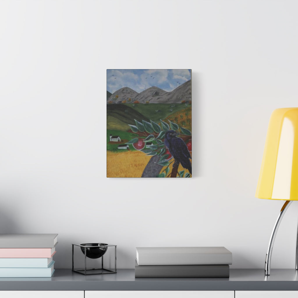 The Raven & the Apple Tree — Original Hand-Painted Art Canvas