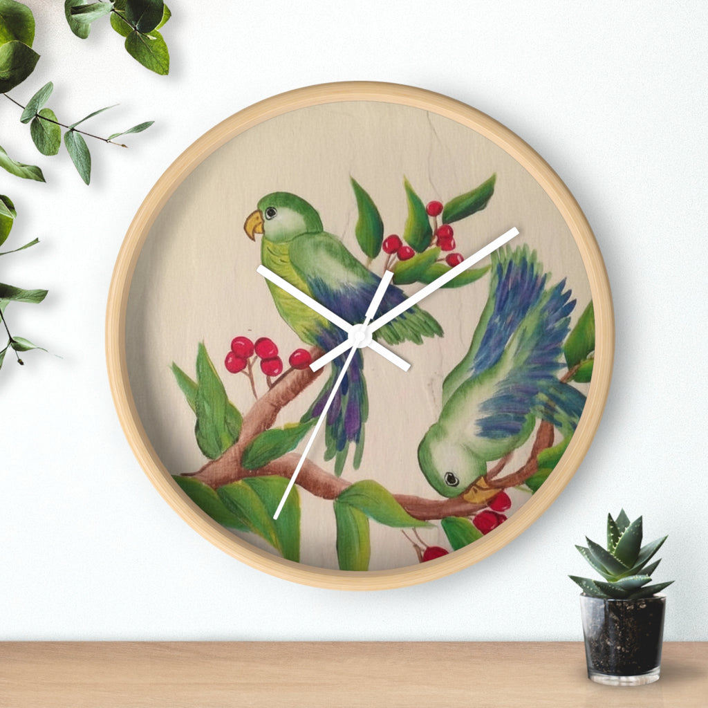 Parrot Garden Wall Clock — Tropical Bird Decorative Clock